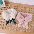 New Winter Sweet Plush Polka Dot Children Scarf Korean Girl Knit Scarf (3342) Black