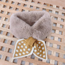 New Winter Sweet Plush Polka Dot Children Scarf Korean Girl Knit Scarf (3342) Black