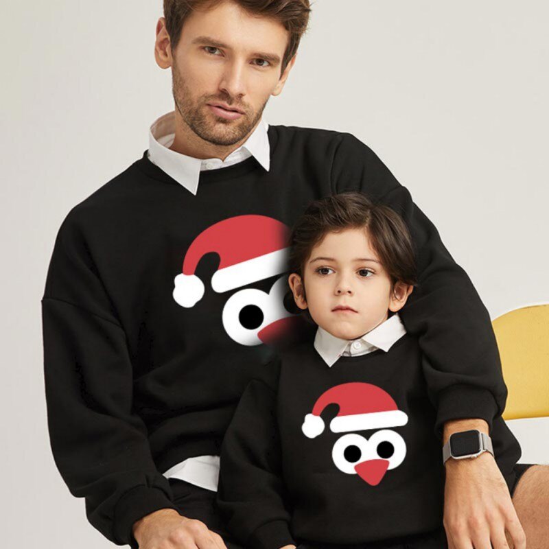 Autumn Christmas Snowman Long Sleeve Pullover Lovely Sweatshirts Xmas Tops  Family Outfits