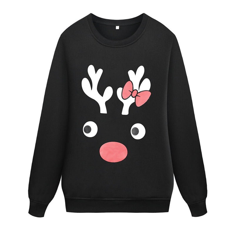 Autumn Dad Mom Kids Baby Long Sleeve Reindeer Sweatshirt Family Matching Christmas Outfits