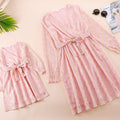 Autumn FallMommy Baby Girl Clothes Mom Daughter Dot Pattern Long Sleeve Dress