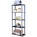5-Tier Multi-Functional Storage Shelves Rack Display Bookcase Home Furni Black