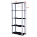 5-Tier Multi-Functional Storage Shelves Rack Display Bookcase Home Furni Black