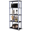 5-Tier Multi-Functional Storage Shelves Rack Display Bookcase Home Furni Black
