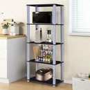 5-Tier Multi-Functional Storage Shelves Rack Display Bookcase Home Furni Black