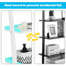 Ladder Shelf 5-Tier Plant Stand Wall-leaning Bookcase Display Rack White/Black