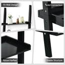 Ladder Shelf 5-Tier Plant Stand Wall-leaning Bookcase Display Rack White/Black