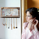 Wall Mounted Jewelry Organizer Vintage Wood Jewelry Holder Hanger Display Rack