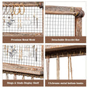 Wall Mounted Jewelry Organizer Vintage Wood Jewelry Holder Hanger Display Rack