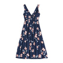 Summer Mommy Daughter Floral Print Sleeveless Dress Daddy SonStriped T-shirt Family Matching