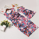 Summer Mother Daughter For Mom and Kids Floral Printed SleevelessMatching Family Dresses