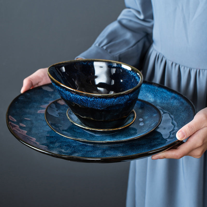 Starry Blue 11/22/33-Piece Ceramic Tableware Dinner Set Vintage Look