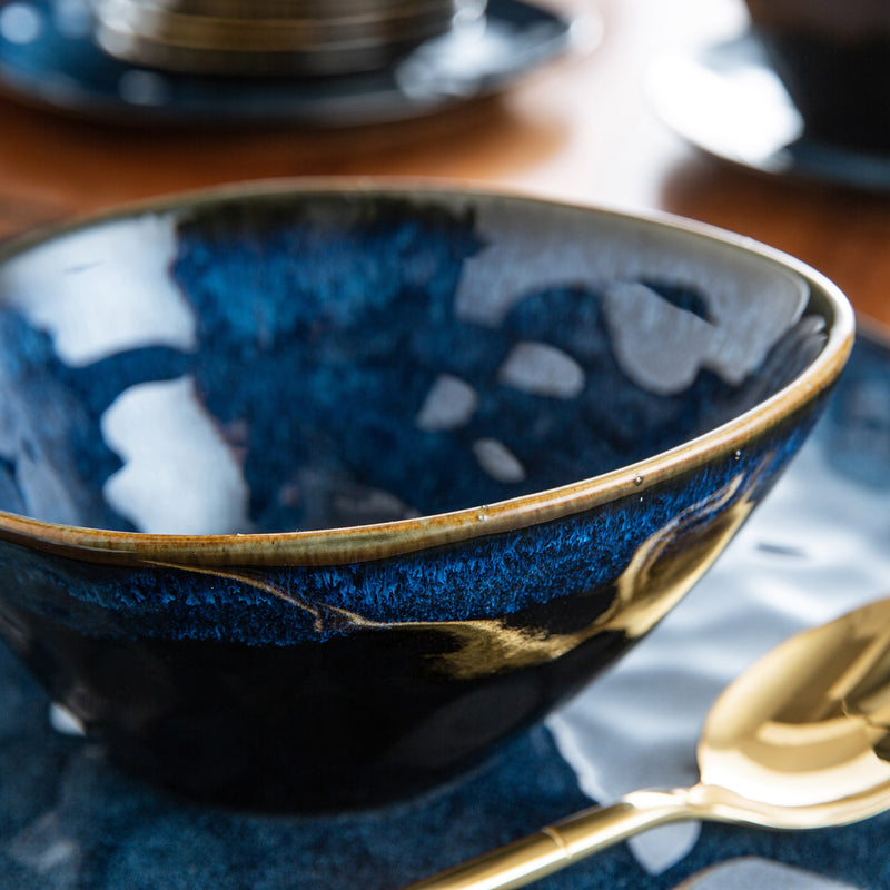 Starry Blue 11/22/33-Piece Ceramic Tableware Dinner Set Vintage Look