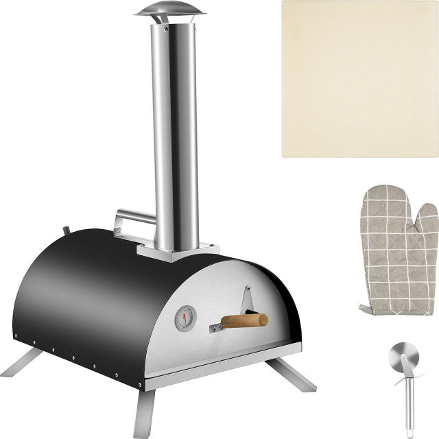 Firewood 12 Inch Mini Pizza Oven Outdoor Portable Tabletop Toaster 500℃ Barbecue Grill