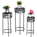 Ironwork Pot Plant Stand with Ceramic Beads decor, a Set of 3 Different Sizes