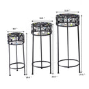 Ironwork Pot Plant Stand with Ceramic Beads decor, a Set of 3 Different Sizes