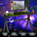 Gaming Desk Computer Desk Table w/Cup Holder & Headphone Hook Gamer Workstation