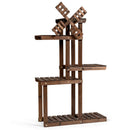 Wood Plant Stand 5 Tier Shelf Multiple Space-saving Flower Pot Windmill Design GT3522
