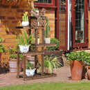 Wood Plant Stand 5 Tier Shelf Multiple Space-saving Flower Pot Windmill Design GT3522