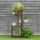Wood Plant Stand 5 Tier Shelf Multiple Space-saving Flower Pot Windmill Design GT3522