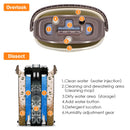 Flat Squeeze Mop Bucket 2 Pcs Microfiber Pad Hand-Free Wringing