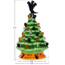 11.5" Pre-Lit Ceramic Hand-Painted Tabletop Halloween Tree Battery Powered Green CM22646