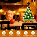 11.5" Pre-Lit Ceramic Hand-Painted Tabletop Halloween Tree Battery Powered Green CM22646