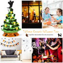 11.5" Pre-Lit Ceramic Hand-Painted Tabletop Halloween Tree Battery Powered Green CM22646