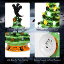 11.5" Pre-Lit Ceramic Hand-Painted Tabletop Halloween Tree Battery Powered Green CM22646