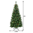 6 ft Premium Hinged Artificial Christmas Tree Mixed Pine Needles w/ Pine Cones CM22803