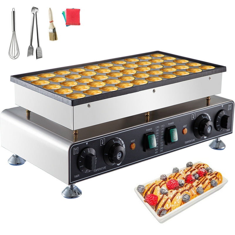 50 Pcs Electric Professional Waffle Maker Mini Dutch Pancake Baker Iron Pans  Nonstick Toaster