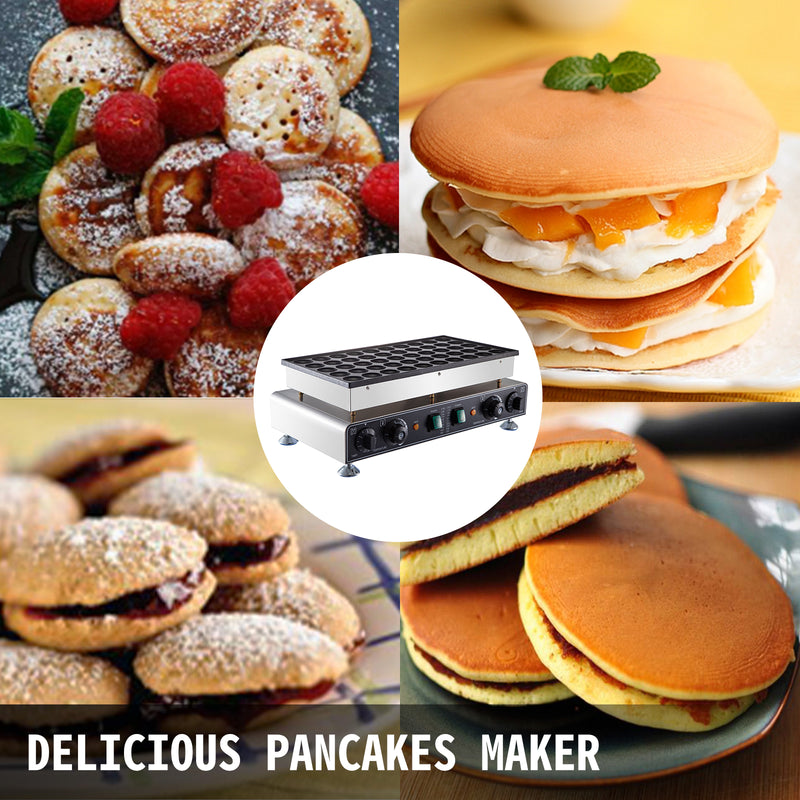 50 Pcs Electric Professional Waffle Maker Mini Dutch Pancake Baker Iron Pans  Nonstick Toaster