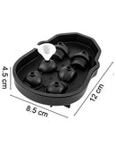 Ice Skull Cube Maker 4/6 Grid Black Silicone Tray DIY Creative Silica Gel Gun Bullet Skull Shape