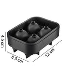 Ice Skull Cube Maker 4/6 Grid Black Silicone Tray DIY Creative Silica Gel Gun Bullet Skull Shape