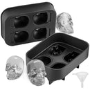 Ice Skull Cube Maker 4/6 Grid Black Silicone Tray DIY Creative Silica Gel Gun Bullet Skull Shape