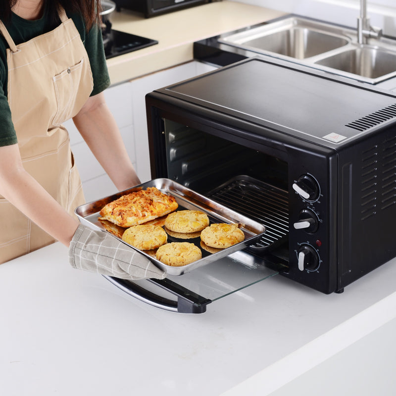 4-pieces Stainless Steel Baking Tray Pans Non-Stick Sheet,Mirror Finish&Rust Free