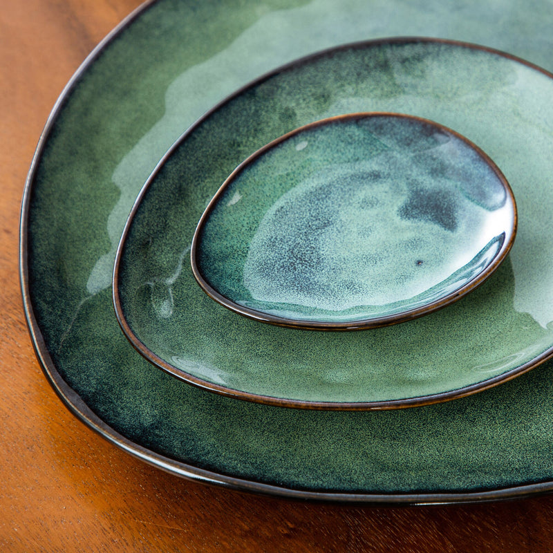 Green 11/22/33-Piece Ceramic Tableware Dinner Set Vintage Style