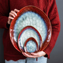 Vintage Look Ceramic Red 11/22/33-Piece Tableware Dinner Set