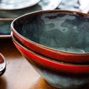 Vintage Look Ceramic Red 11/22/33-Piece Tableware Dinner Set