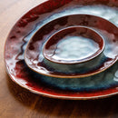 Vintage Look Ceramic Red 11/22/33-Piece Tableware Dinner Set