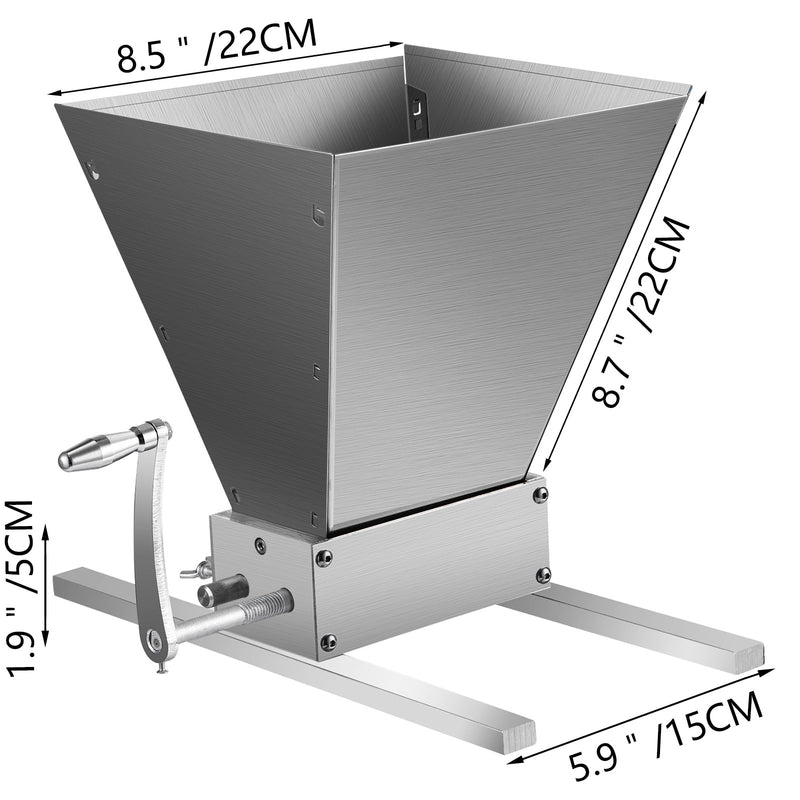 2-Roller Manual Grain Grinder Household Malt Mill Crusher Peeler Food Processor Brewed Beer