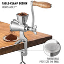 Manual Grain Grinder 1.6Inch Thickness Coffee Machine Mill with Hand Crank Table Clamp Design