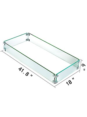 Multi-size Outdoor Fire Pit Wind Guard with 6 Mm Thickness Tempered Glass Clear Fireglass