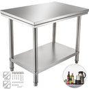 Professional Stainless Steel Kitchen Prep Work Table Loads Up 500LBS(Top) 220LBS(Under)