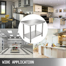 Professional Stainless Steel Kitchen Prep Work Table Loads Up 500LBS(Top) 220LBS(Under)