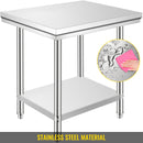 Professional Stainless Steel Kitchen Prep Work Table Loads Up 500LBS(Top) 220LBS(Under)