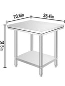 Professional Stainless Steel Kitchen Prep Work Table Loads Up 500LBS(Top) 220LBS(Under)