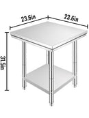 Professional Stainless Steel Kitchen Prep Work Table Loads Up 500LBS(Top) 220LBS(Under)