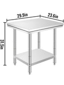 Professional Stainless Steel Kitchen Prep Work Table Loads Up 500LBS(Top) 220LBS(Under)