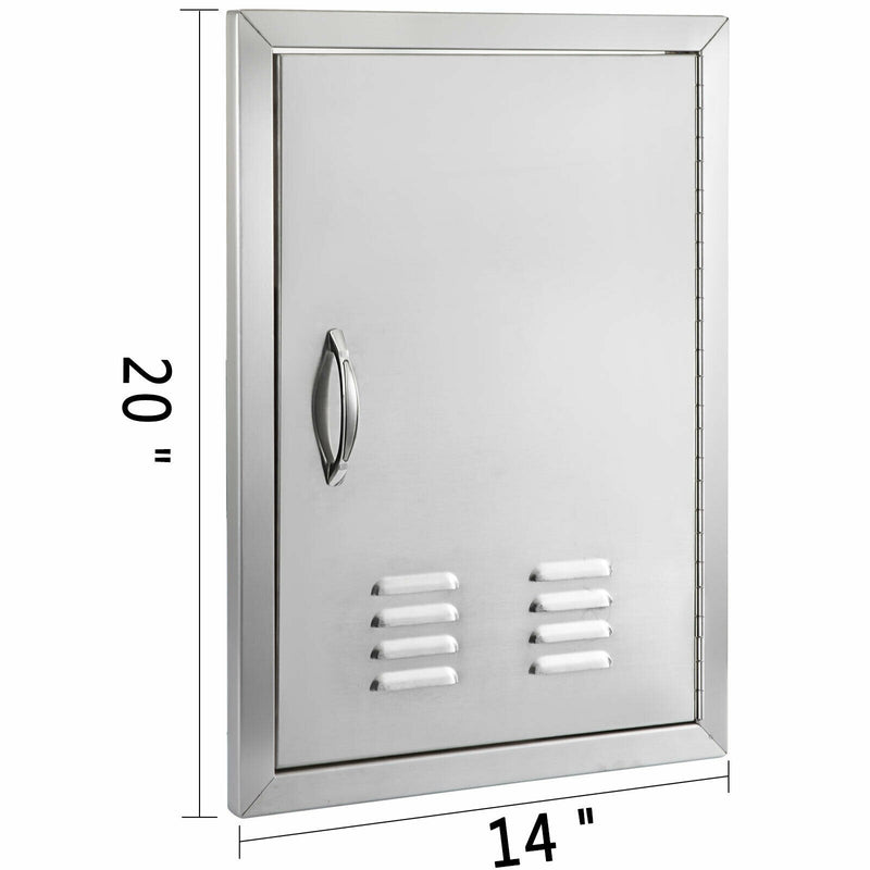 Single/Double BBQ Island Vent Door Stainless Steel Handle Storage Cabinet Durable Magnetic Door F Outside Kitchen Exposure